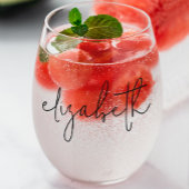 Monogram Modern Minimalistisch Stylish Weinglas Ohne Stiel