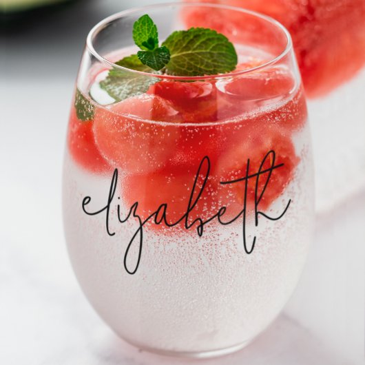 Monogram Modern Minimalistisch Stylish Weinglas Ohne Stiel