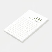 Monogram Modern Minimalistisch Trendy Lined Post-it Klebezettel (angewinkelt)