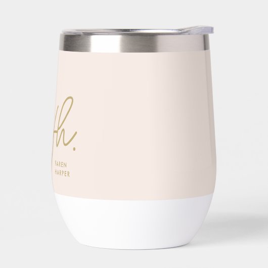 Monogram Modern Minimalistisches Script Blush Pink (Links)