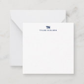 Monogram Modern Navy Blue Typografy Mitteilungskarte (Vorderseite)