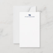 Monogram Modern Navy Blue Typografy Mitteilungskarte (Vorderseite)