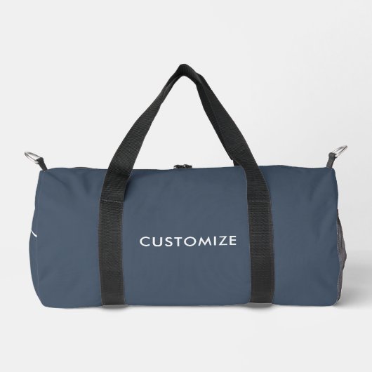 Monogram Modern Navy Blue White Script Calligraphy Duffle Bag (Vorderseite)