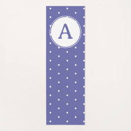 Monogram Modern Periwinkle White Polka Dots Yogamatte