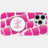 Monogram Modern Pink and Ivory Giraffe Muster Case-Mate iPhone Hülle (Rückseite (Horizontal))