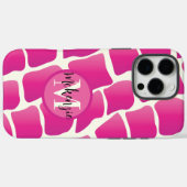 Monogram Modern Pink and Ivory Giraffe Muster Case-Mate iPhone Hülle (Rückseite (Horizontal))