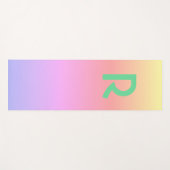 Monogram Modern Pink Aquamarin Lilac Yogamatte (Vorderseite (Horizontal))