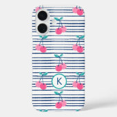 Monogram Modern Pink Cherry Preppy Girl Case-Mate iPhone Hülle (Rückseite)
