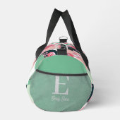 Monogram Modern Pink Flamingo Geometric Girlaname Duffle Bag (Rechts)
