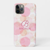 Monogram Modern Pink Girl Glitzer Personalisiert Case-Mate iPhone Hülle (Rückseite)