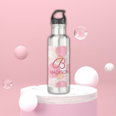 Monogram Modern Pink Girl Glitzer Personalisiert Edelstahlflasche