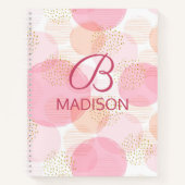 Monogram Modern Pink Girl Glitzer Personalisiert Notizblock (Vorderseite)