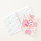 Monogram Modern Pink Girl Glitzer Personalisiert Notizblock (Innenseite)