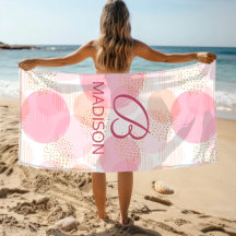 Monogram Modern Pink Girl Glitzer Personalisiert