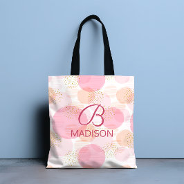 Monogram Modern Pink Girl Glitzer Personalisiert Tasche