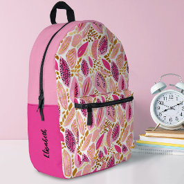Monogram Modern Pink Gold Niedlich Girls School Bedruckter Rucksack