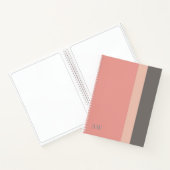 Monogram Modern Pink, Rose Sand & Grau Notizblock (Innenseite)