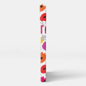 Monogram Modern Poppy Floral Muster Name iPhone Hülle (Linke Seite)