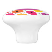 Monogram Modern Poppy Floral Muster Name Keramikknauf (Seitenansicht)