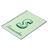 Monogram Modern Preppy Back-To-School Notizbuch Notizblock (Linke Seite)