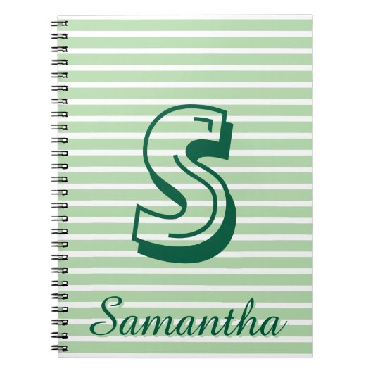Monogram Modern Preppy Back-To-School Notizbuch Notizblock (Vorderseite)