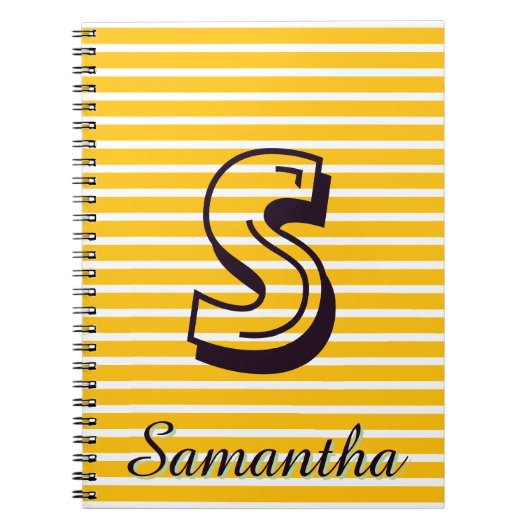 Monogram Modern Preppy Back-To-School Notizbuch Notizblock (Vorderseite)