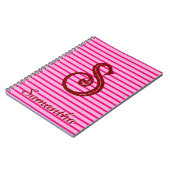 Monogram Modern Preppy-Schulbeginn-Notizbuch Notizblock (Linke Seite)