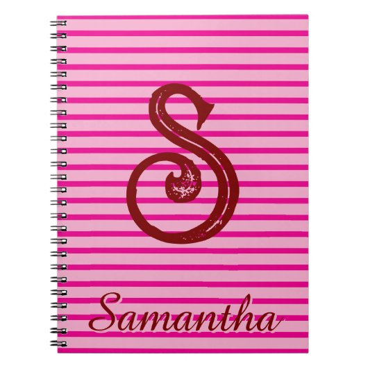 Monogram Modern Preppy-Schulbeginn-Notizbuch Notizblock (Vorderseite)
