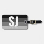 Monogram Modern Rainbow Bold Stripes Initials Gepäckanhänger (Vorderseite horizontal)