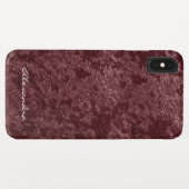 Monogram, Modern Red Velvet Imitats Stoff Case-Mate iPhone Hülle (Rückseite (Horizontal))