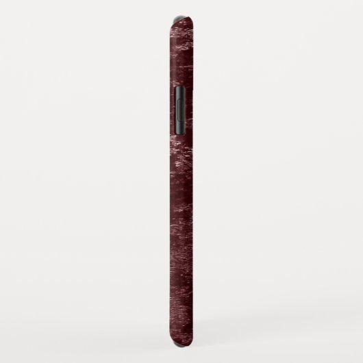 Monogram, Modern Red Velvet Imitats Stoff Case-Mate iPhone Hülle (Hinten/Rechts)