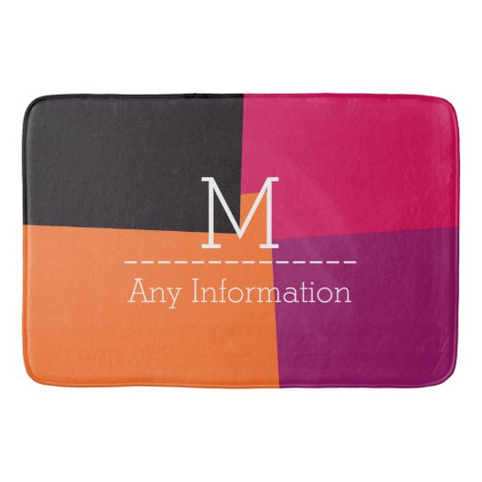 Monogram Modern Retro Color Geometric Pattern #9 Badematte (Vorderseite)