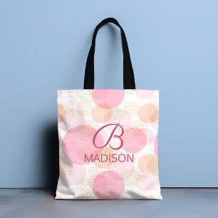 Monogram Modern Rosa Mädchen Glitter Personalisier Tasche