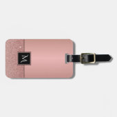 Monogram Modern Rose Gold Foil Glitzer Girl Gepäckanhänger (Vorderseite horizontal)