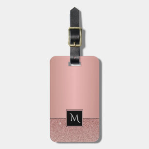 Monogram Modern Rose Gold Foil Glitzer Girl Gepäckanhänger