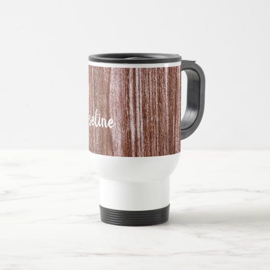 Monogram Modern Rosen Brown Travel Mug Reisebecher (VorderseiteRechts)