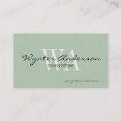 Monogram Modern Sage Minimalistischer Name des ben Visitenkarte (Vorderseite)