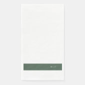Monogram Modern Sage Moss Schlicht Simple Wedding Serviette (Vorderseite)