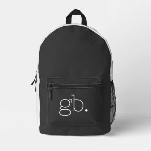 Monogram Modern Schwarz Bedruckter Rucksack