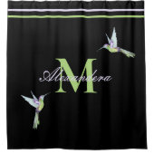 Monogram Modern Schwarz-weiß Gold Elegante Stripes Duschvorhang (Vorderseite)