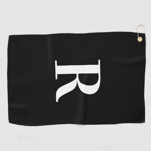 Monogram, modern Schwarz/Weiß Golfhandtuch (Horizontal)