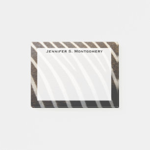 Monogram Modern Schwarz Weiß Zebra Tierdruck Post-it Klebezettel