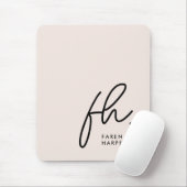 Monogram Modern Script Blush Pink Initialen Mousepad (Mit Mouse)
