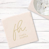 Monogram Modern Script elegant Rosa Gold Steinuntersetzer