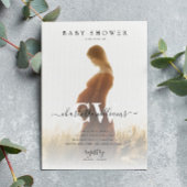 Monogram Modern Script Foto Baby Shooter Einladung