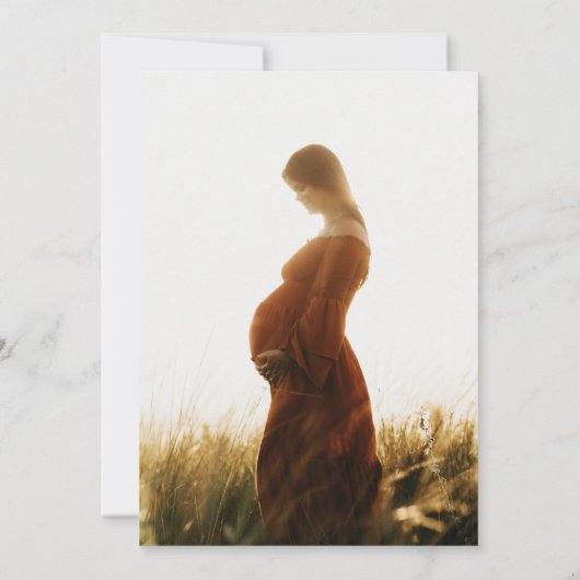 Monogram Modern Script Foto Baby Shooter Einladung (Rückseite)