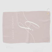 Monogram Modern Script Name Eleganine Feminine Pin Golfhandtuch (Horizontal)