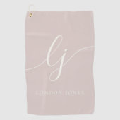 Monogram Modern Script Name Eleganine Feminine Pin Golfhandtuch (Vorderseite)
