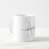 Monogram Modern Script Name Kaffeetasse (Vorderseite Links)