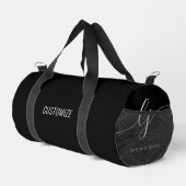 Monogram Modern Simple Black Script Duffle Bag (Rechte Ecke)
